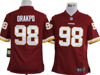 Nike Washington Redskins #98 Brian Orakpo Red Game Jersey 