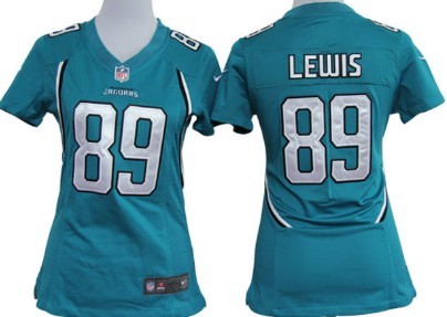 Nike Jacksonville Jaguars #89 Marcedes Lewis Green Game Womens Jersey