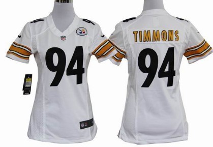 Nike Pittsburgh Steelers #94 Lawrence Timmons White Game Womens Jersey