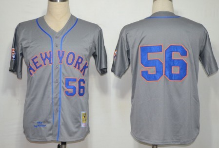 New York Mets #56 Tug McGraw 1965 Gray Wool Throwback Jersey 