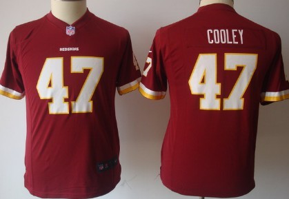 Nike Washington Redskins #47 Chris Cooley Red Game Kids Jersey 