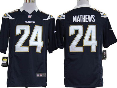 Nike San Diego Chargers #24 Ryan Mathews Navy Blue Game Jersey 