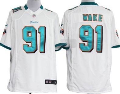 Nike Miami Dolphins #91 Cameron Wake White Game Jersey 