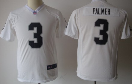 Nike Oakland Raiders #3 Carson Palmer White Game Kids Jersey 