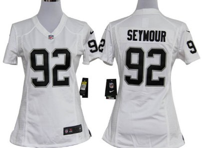 Nike Oakland Raiders #92 Richard Seymour White Game Womens Jersey