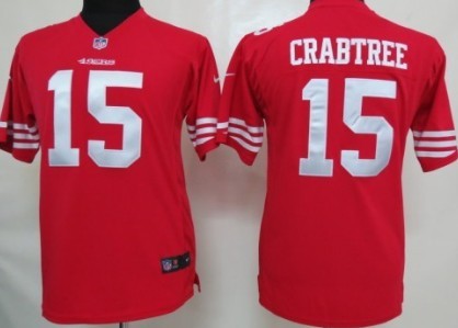 Nike San Francisco 49ers #15 Michael Crabtree Red Game Kids Jersey 