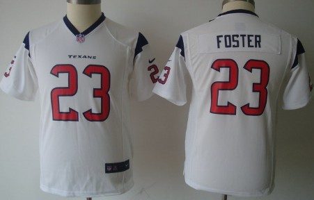 Nike Houston Texans #23 Arian Foster White Game Kids Jersey 