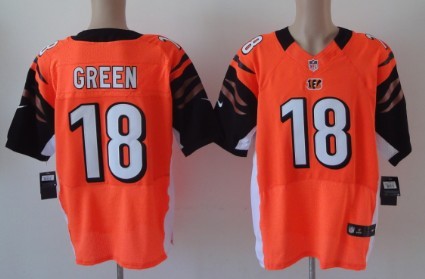 Nike Cincinnati Bengals #18 A.J. Green Orange Elite Jersey 