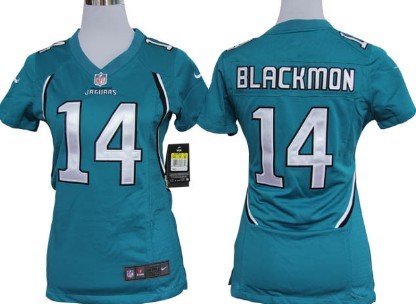 Nike Jacksonville Jaguars #14 Justin Blackmon Green Game Womens Jersey