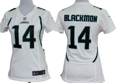 Nike Jacksonville Jaguars #14 Justin Blackmon White Game Womens Jersey