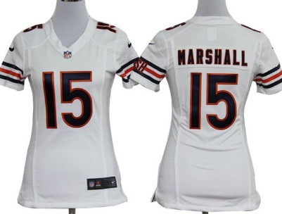 Nike Chicago Bears #15 Brandon Marshall White Game Womens Jersey