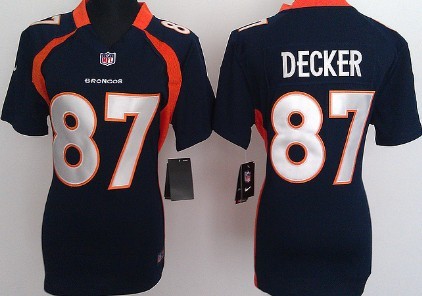 Nike Denver Broncos #87 Eric Decker Blue Game Womens Jersey