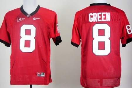 Georgia Bulldogs #8 A.J. Green Red Jersey