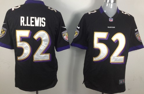 Nike Baltimore Ravens #52 Ray Lewis Black Game Jersey 