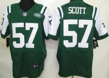 Nike New York Jets #57 Bart Scott Green Elite Jersey 