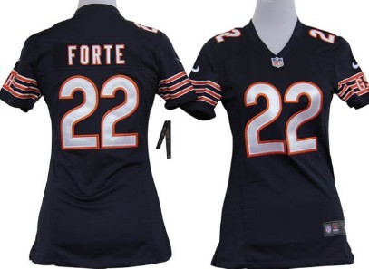 Nike Chicago Bears #22 Matt Forte Blue Game Womens Jersey