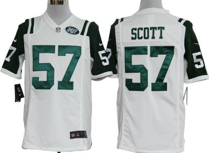 Nike New York Jets #57 Bart Scott White Game Jersey