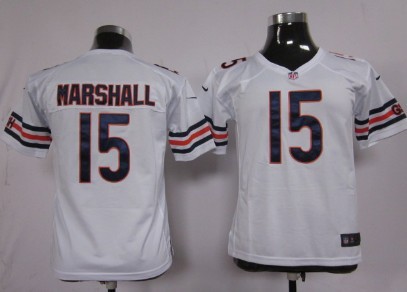 Nike Chicago Bears #15 Brandon Marshall White Game Kids Jersey 