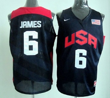 2012 Olympics Team USA #6 LeBron James Revolution 30 Swingman Blue Jersey