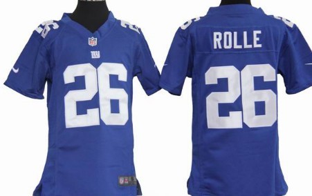 Nike New York Giants #26 Antrel Rolle Blue Game Kids Jersey