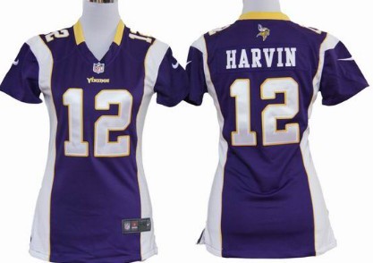 Nike Minnesota Vikings #12 Percy Harvin Purple Game Womens Jersey