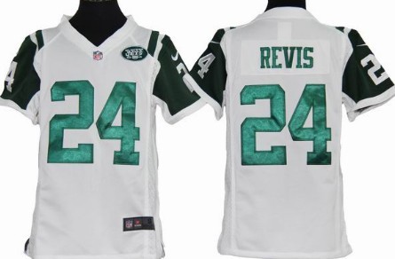 Nike New York Jets #24 Darrelle Revis White Game Kids Jersey 