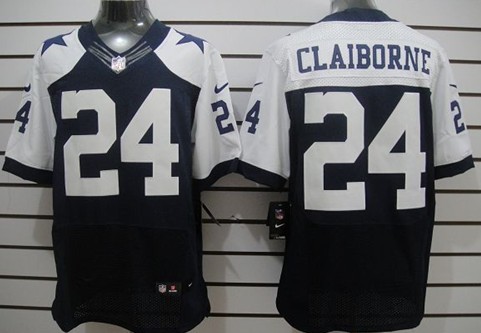 Nike Dallas Cowboys #24 Morris Claiborne Blue Thanksgiving Elite Jersey 