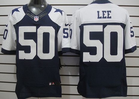 Nike Dallas Cowboys #50 Sean Lee Blue Thanksgiving Elite Jersey 