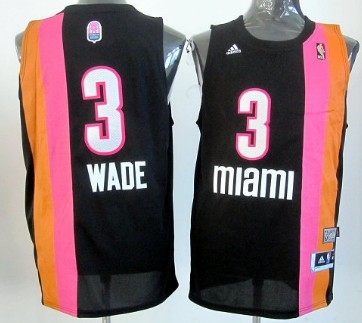 Miami Floridians #3 Dwyane Wade ABA Hardwood Classic Swingman Black No Holes Jersey 