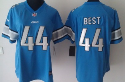 Nike Detroit Lions #44 Jahvid Best Light Blue Game Womens Jersey