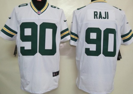 Nike Green Bay Packers #90 B.J. Raji White Elite Jersey