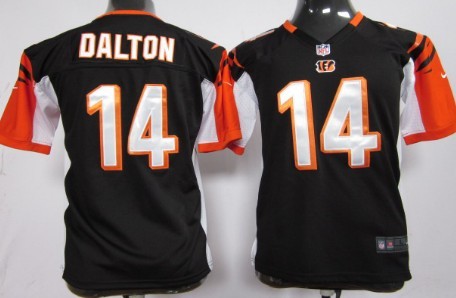 Nike Cincinnati Bengals #14 Andy Dalton Black Game Kids Jersey 