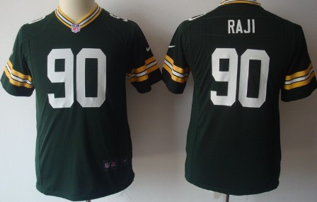 Nike Green Bay Packers #90 B.J. Raji Green Game Kids Jersey 