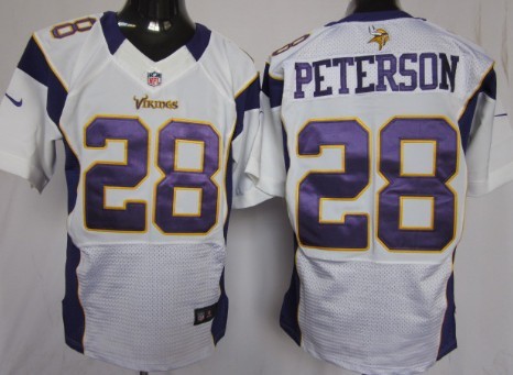 Nike Minnesota Vikings #28 Adrian Peterson White Elite Jersey 