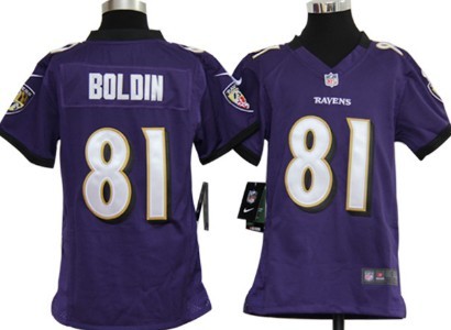 Nike Baltimore Ravens #81 Anquan Boldin Purple Game Kids Jersey 