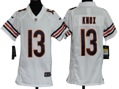 Nike Chicago Bears #13 Johnny Knox White Game Kids Jersey 