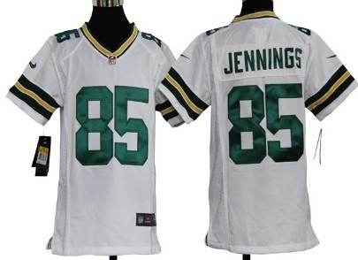 Nike Green Bay Packers #85 Greg Jennings White Game Kids Jersey 