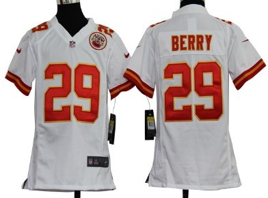 Nike Kansas City Chiefs #29 Eric Berry White Game Kids Jersey 