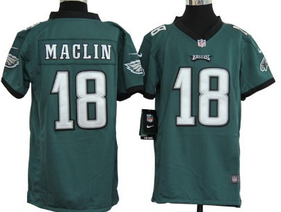 Nike Philadelphia Eagles #18 Jeremy Maclin Dark Green Game Kids Jersey 