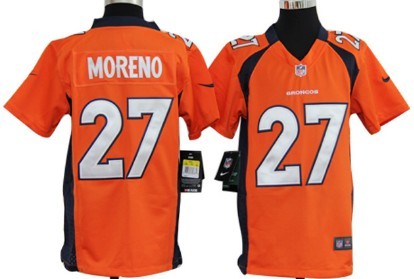 Nike Denver Broncos #27 Knowshon Moreno Orange Game Kids Jersey 