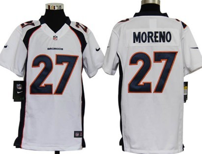 Nike Denver Broncos #27 Knowshon Moreno White Game Kids Jersey 