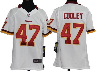 Nike Washington Redskins #47 Chris Cooley White Game Kids Jersey 