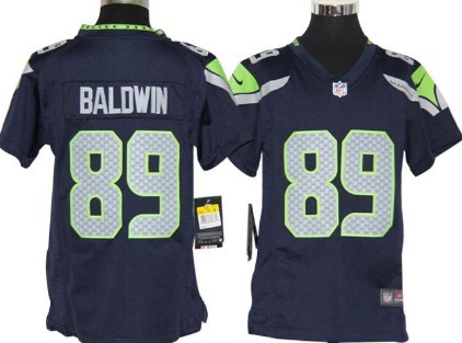 Nike Seattle Seahawks #89 Doug Baldwin Navy Blue Game Kids Jersey 