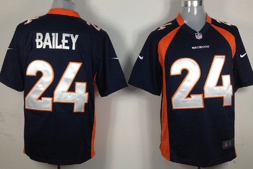 Nike Denver Broncos #24 Champ Bailey Blue Game Jersey 