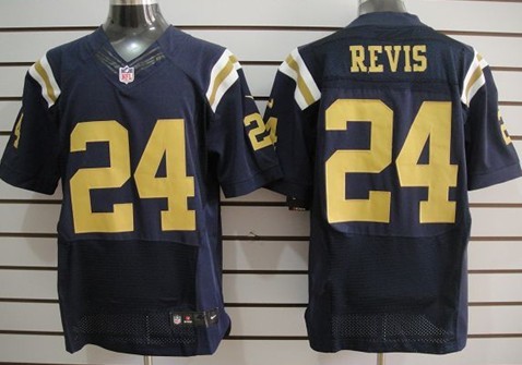 Nike New York Jets #24 Darrelle Revis Navy Blue Elite Jersey 