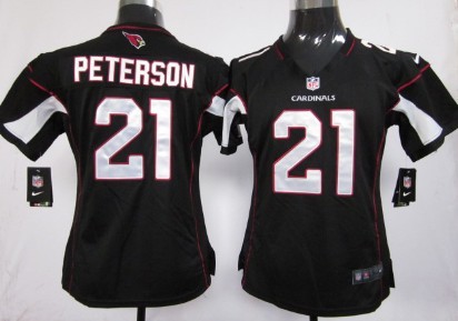 Nike Arizona Cardinals #21 Patrick Peterson Black Game Womens Jersey