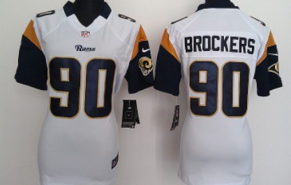 Nike St. Louis Rams #90 Michael Brockers White Game Womens Jersey