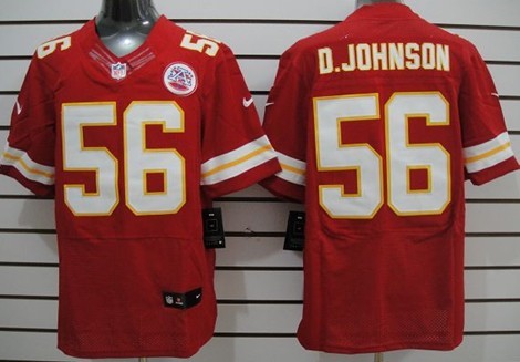 Nike Kansas City Chiefs #56 Derrick Johnson Red Elite Jersey 