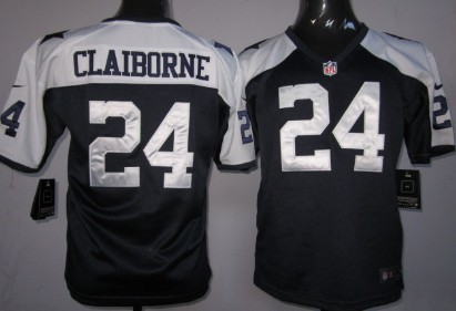 Nike Dallas Cowboys #24 Morris Claiborne Blue Thanksgiving Game Kids Jersey