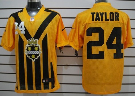 Nike Pittsburgh Steelers #24 Ike Taylor 1933 Yellow Throwback Jersey 